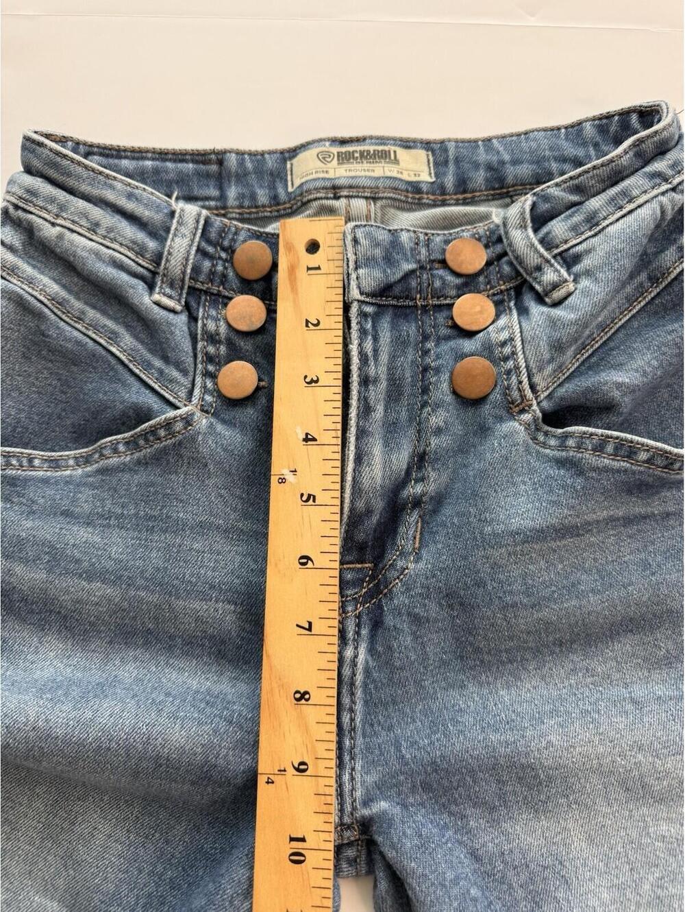 Rock & Roll Denim Women’s Trousers High Rise Flared Size 26x32 - Picture 8 of 8